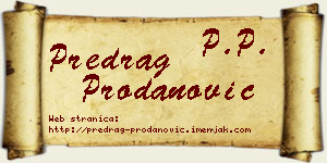 Predrag Prodanović vizit kartica